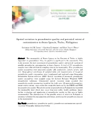Spatial Variation in Groundwater Quality and Potential Extent of Contamination in Santa Ignacia, Tarlac, Philippines