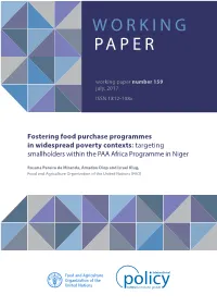 Targeting Smallholders Within the PAA Africa Programme in Niger