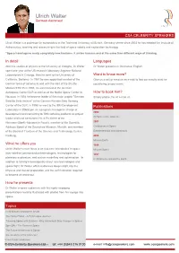 Ulrich Walter Speaker Profile
