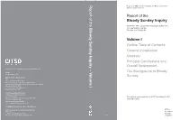 Volume I Return to an Address of the Honourable the House of Commons Dated 15 June 2010 for The