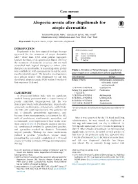 Alopecia Areata After Dupilumab for Atopic Dermatitis