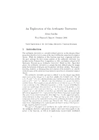 An Exploration of the Arithmetic Derivative