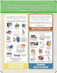 Container Recycling Paper Recycling Information