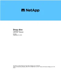 Deep Dive : ONTAP Select