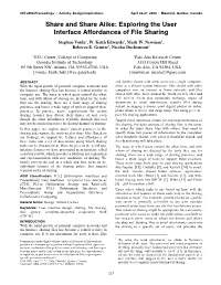 Exploring the User Interface Affordances of File Sharing