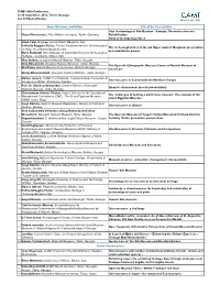 List of Presentations