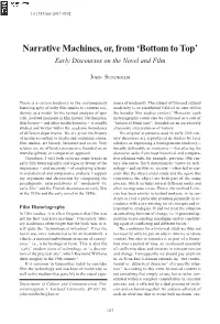 Narrative Machines, Or, from ‘Bottom to Top’ Early Discourses on the Novel and Film
