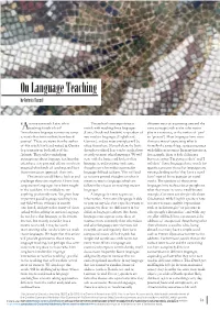 On Language Teaching by Antonia Ruppel