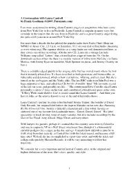 1 a Conversation with Laura Cantrell by Frank Goodman