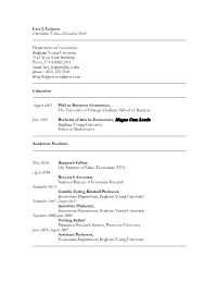 Curriculum Vitae—November 2020