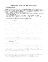 Documentation of Statistics in the “Israel-Palestine Scorecard”