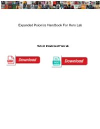 Expanded Psionics Handbook for Hero Lab Addict
