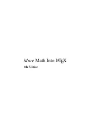 Math Into LATEX 4Th Edition