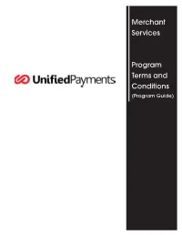 Merchant Services Program Terms and Conditions