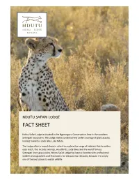 Ndutu Safari Lodge Fact Sheet
