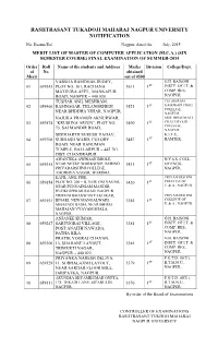 Rashtrasant Tukadoji Maharaj Nagpur University Notification
