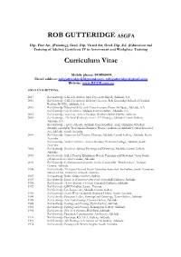 ROB GUTTERIDGE ASGFA Curriculum Vitae