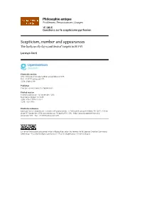 Scepticism, Number and Appearances the Ἀριθμητικὴ Τέχνη and Sextus’ Targets in M I-VI