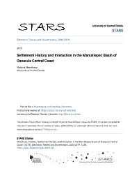 Settlement History and Interaction in the Manialtepec Basin of Oaxaca's Central Coast