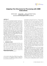 Adapting Tree Structures for Processing with SIMD Instructions