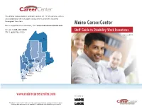Careercenter • Staff Guide to Disability Work Incentives 1 Table of Contents Introduction