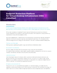Endpoint Protection Platform for Virtual Desktop Infrastructure (VDI) Datasheet