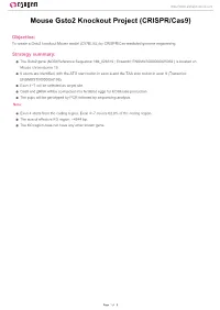 Mouse Gsto2 Knockout Project (CRISPR/Cas9)