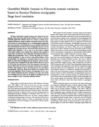 Quantified Middle Jurassic to Paleocene Eustatic Variations Based on Russian Platform Stratigraphy: Stage Level Resolution