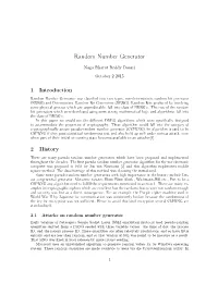 Random Number Generator