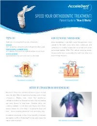 SPEED YOUR ORTHODONTIC TREATMENT! Patient Guide to "How It Works"