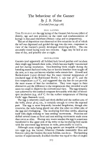 The Behaviour of the Gannet by J