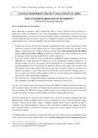 WHY CONSERVE BIOLOGICAL DIVERSITY? a Note for Executing Agencies1