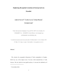 Exploring the Spatial Variation of Food Poverty in Ecuador