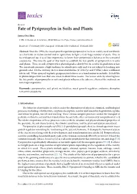 Fate of Pyriproxyfen in Soils and Plants