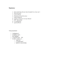 Fitz Respiratory PACES Notes