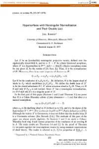 Hypersurfaces with Nonsingular Normalization and Their Double Loci