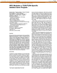 IRF3 Mediates a TLR3/TLR4-Specific Antiviral Gene Program