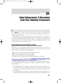 Value Enhancement: a Discounted Cash Flow Valuation Framework