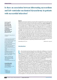 Is There an Association Between Hibernating Myocardium and Left Ventricular Mechanical Dyssynchrony in Patients with Myocardial Infarction?