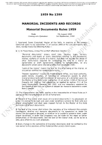 Manorial Documents Rules 1959