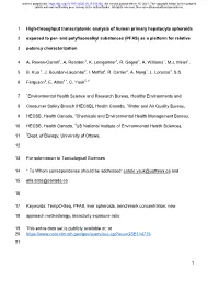 1 High-Throughput Transcriptomic Analysis of Human Primary Hepatocyte Spheroids 1 Exposed to Per- and Polyfluoroalkyl Substances