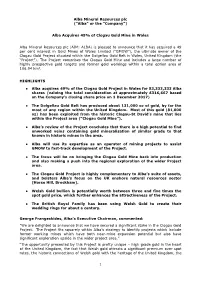 Alba​ ​Mineral​ ​Resources​ ​Plc
