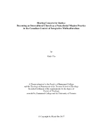 Becoming an Intercultural Church As a Postcolonial Mission Practice in the Canadian Context of Integrative Multiculturalism