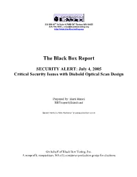 Black Box Voting Report