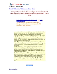 Comparative Analysis of the Development of Multicultural Library Services in the Spanish Public Library Network (2007- 2010)