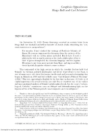 Complexio Oppositorum: Hugo Ball and Carl Schmitt*