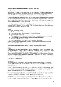 Durham Cathedral’ Train Naming Event Brief – 3Rd July 2013