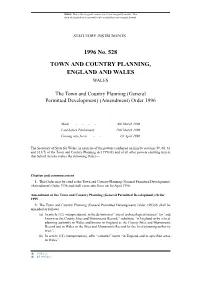 General Permitted Development) (Amendment) Order 1996
