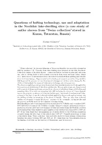 Questions of Hafting Technology, Use and Adaptation in the Neolithic Lake