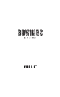 WINE LIST “Wine Is Bottled Poetry” Robert Louis Stevenson